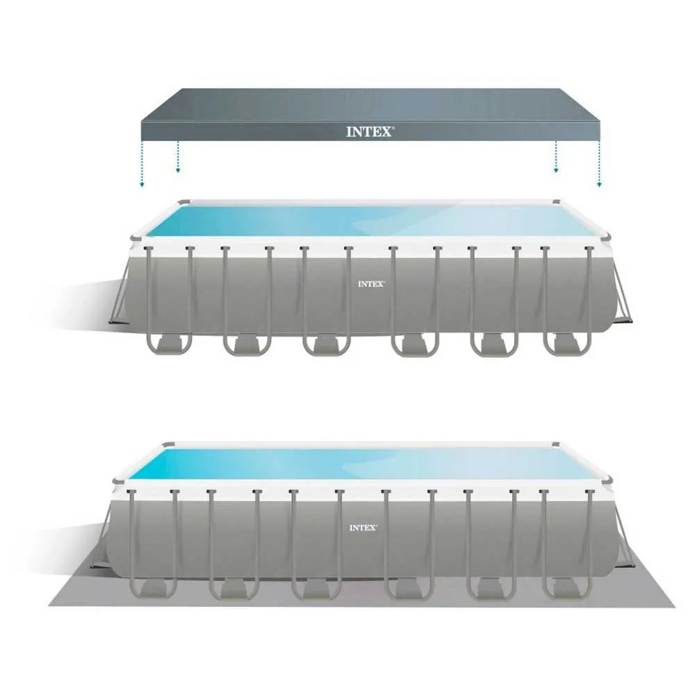 Intex Stahl Rechteckiges Aufstellbecken Ultra Xtr Mit Chlorinator 732x366x132 Cm, Grey / blue, 31805L Intex Stahl Rechteckiges Aufstellbecken Ultra Xtr Mit Chlorinator 732x366x132 Cm, Grey / blue, 31805L