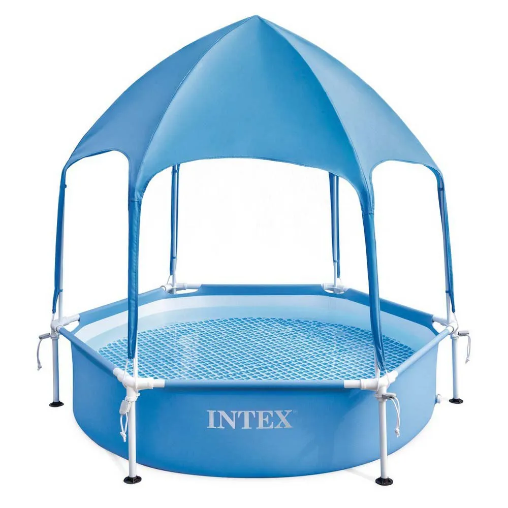 Intex Stahl Runder Aufstellpool Mit Überdachung 183cm, Blue, 700L Intex Stahl Runder Aufstellpool Mit Überdachung 183cm, Blue, 700L