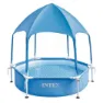 Intex Stahl Runder Aufstellpool Mit Überdachung 183cm, Blue, 700L