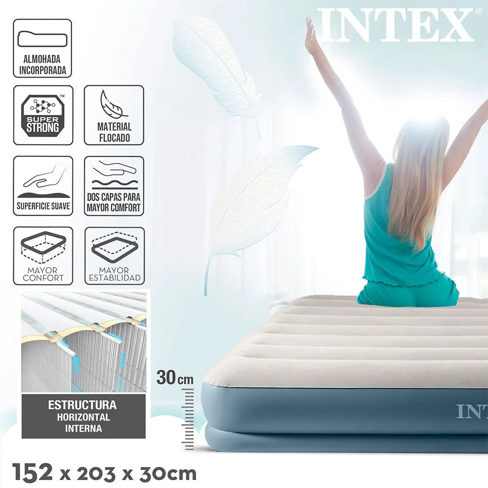 Intex Standard Pillow Rest Midrise Luftmatratze, Grey, 152 x 203 x 30cm Intex Standard Pillow Rest Midrise Luftmatratze, Grey, 152 x 203 x 30cm