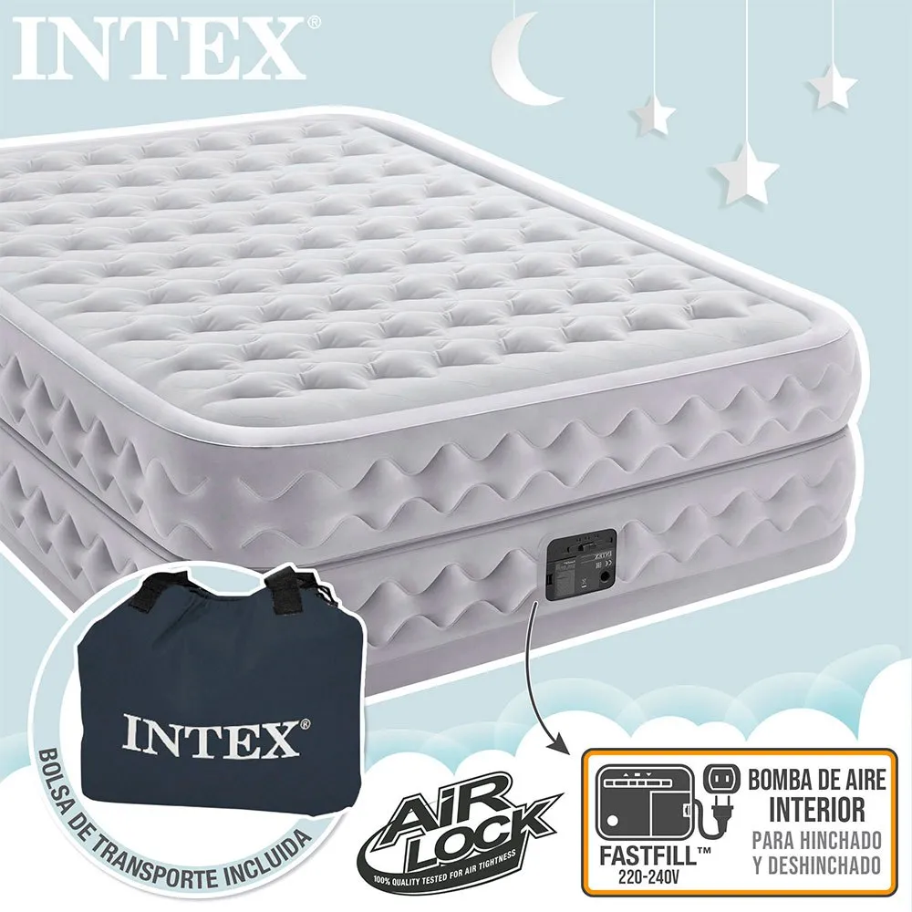 Intex Supreme Fiber-tech Doppel-luftbett, Grey, 152 x 203 x 51cm