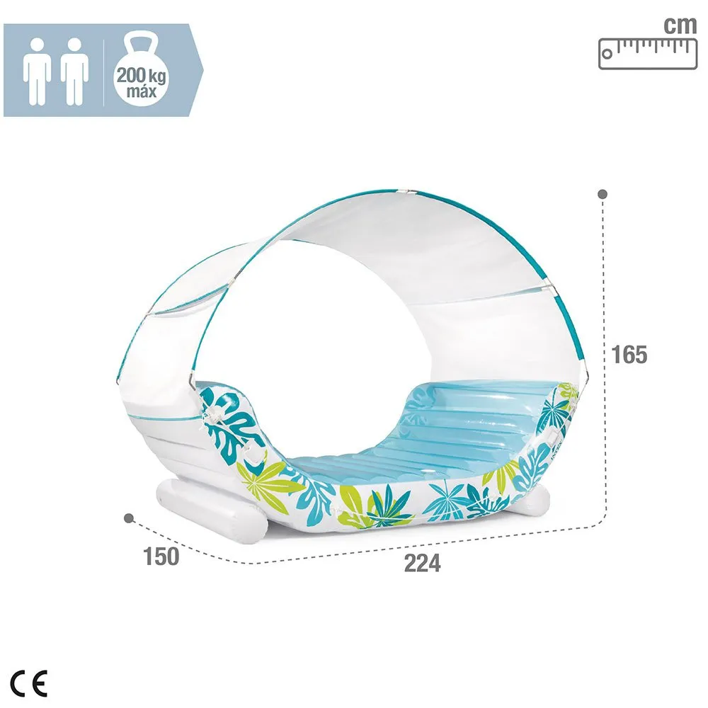 Intex Tropical Canopy Lounge Luftmatratze Für Pool, White / blue, 224 x 150 x 165cm Intex Tropical Canopy Lounge Luftmatratze Für Pool, White / blue, 224 x 150 x 165cm