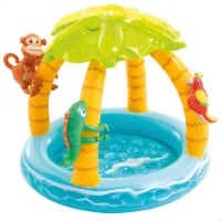 Intex Tropischer Aufblasbarer Pool Mit Sonnensegel Gepolstertem Boden Und Aufblasbaren Tieren 102 Cm Intex Tropischer Aufblasbarer Pool Mit Sonnensegel Gepolstertem Boden Und Aufblasbaren Tieren 102 Cm