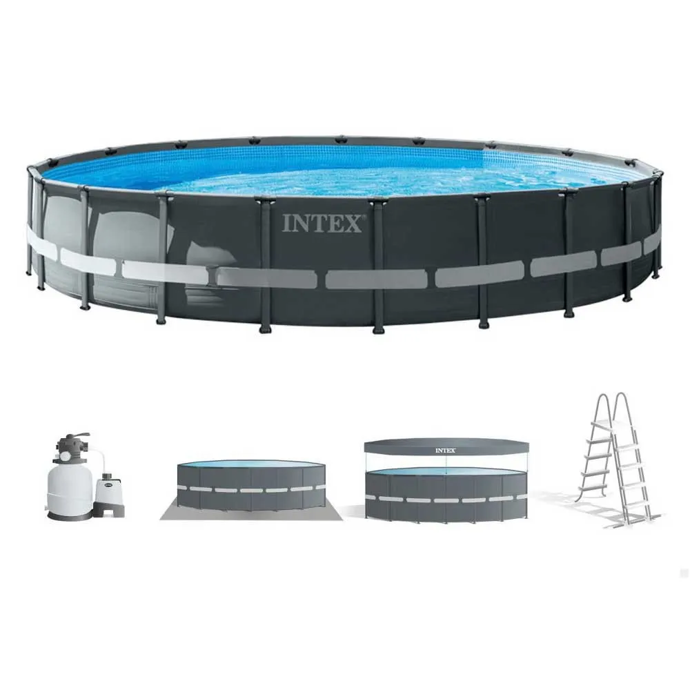 Intex Ultra Xtr 610x122 Cm Stahl Runder Aufstellpool, Grey / blue, 30079L Intex Ultra Xtr 610x122 Cm Stahl Runder Aufstellpool, Grey / blue, 30079L