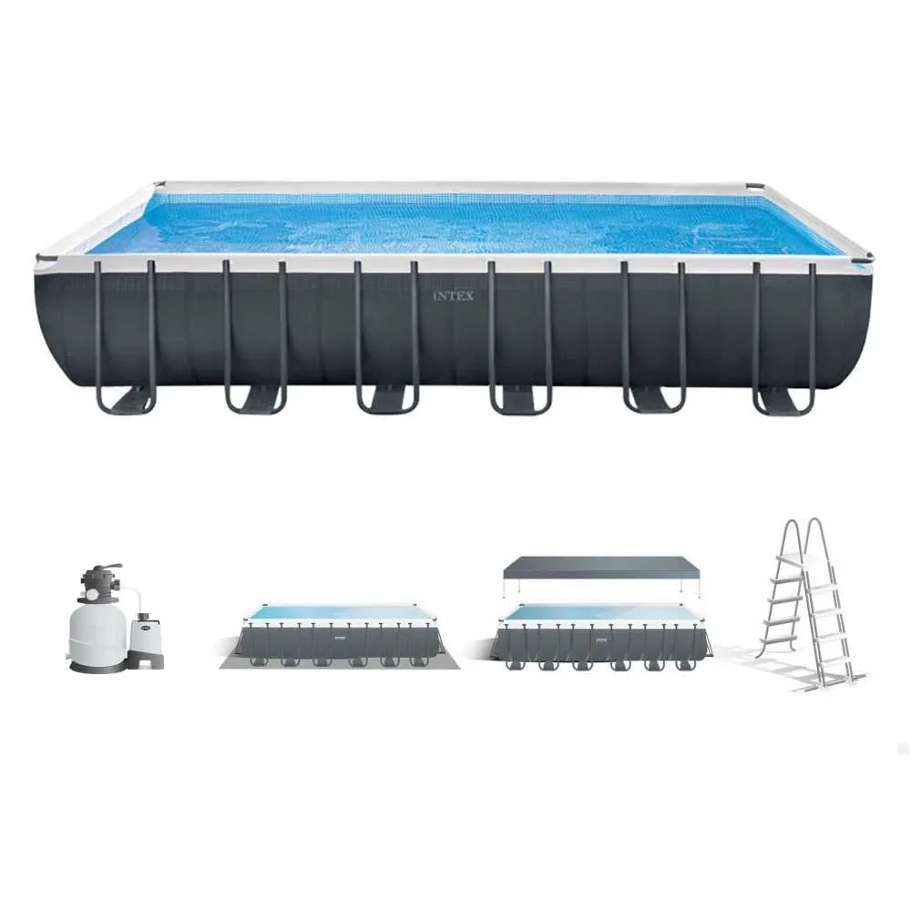 Intex Ultra Xtr 732x366x132 Cm Stahl Rechteckiger Aufstellpool Mit Rahmen unisex, Grey / blue, 31805L