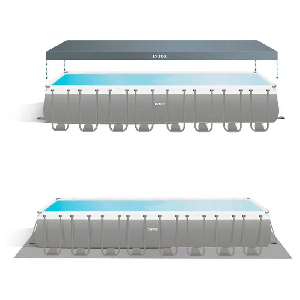 Intex Ultra Xtr 975x488x132 Cm Stahl Rechteckiger Aufstellpool Mit Rahmen unisex, Grey / blue, 54368L