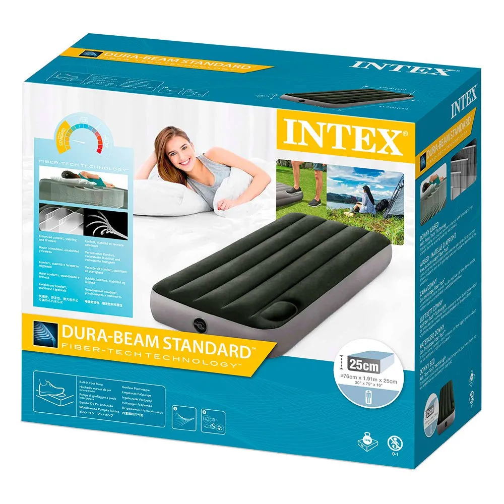 Intex Zwillingscampingbett Mit Fiber-tech-matratze, Green / grey, 76 x 191 x 25cm Intex Zwillingscampingbett Mit Fiber-tech-matratze, Green / grey, 76 x 191 x 25cm