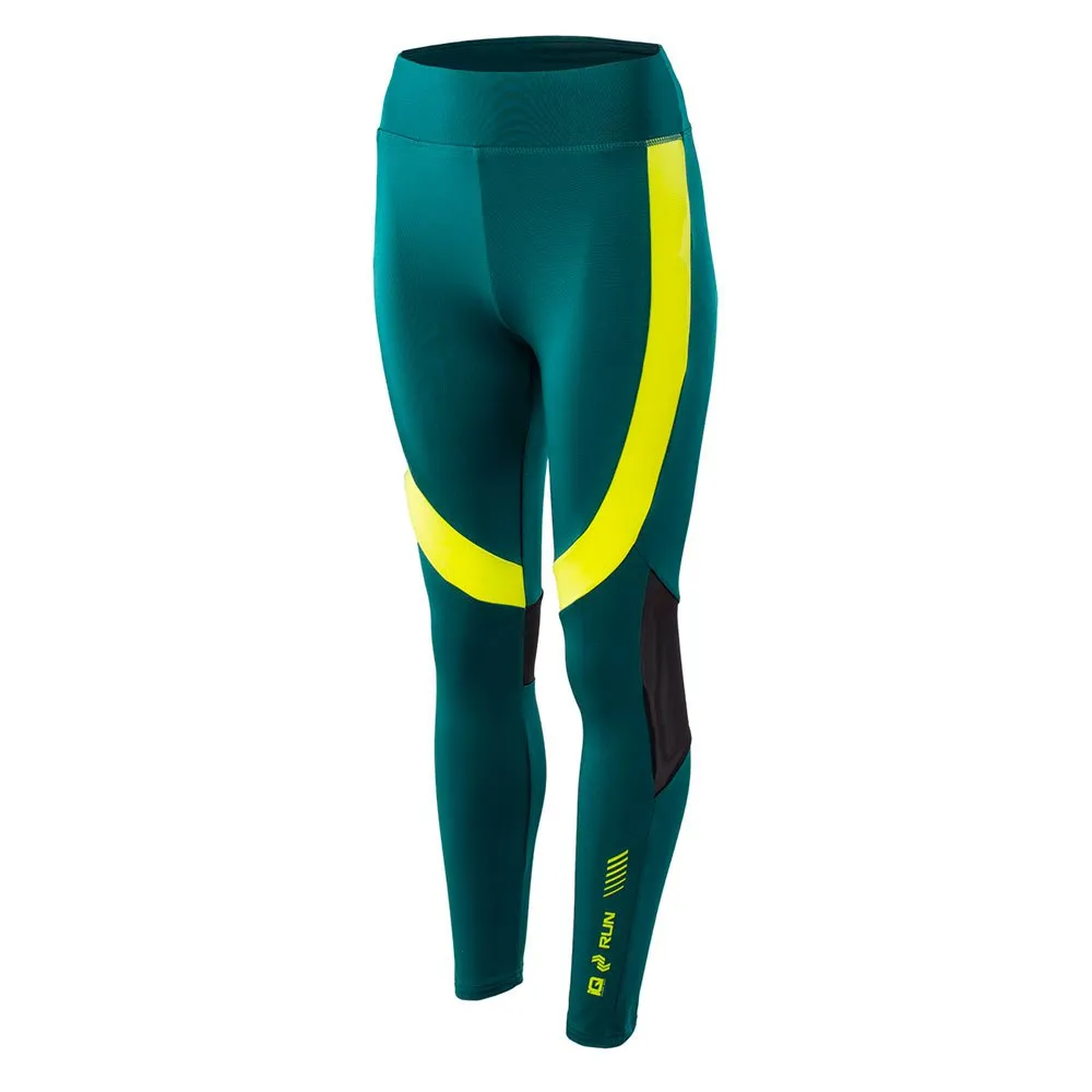 IQ Luna Leggings female, Deep teal / acid lime
