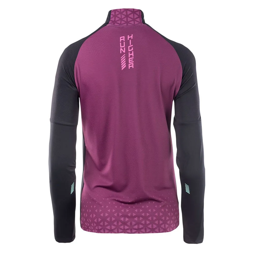 IQ Rimmo Halbreißverschluss-langarm-t-shirt female, Black / dark purple