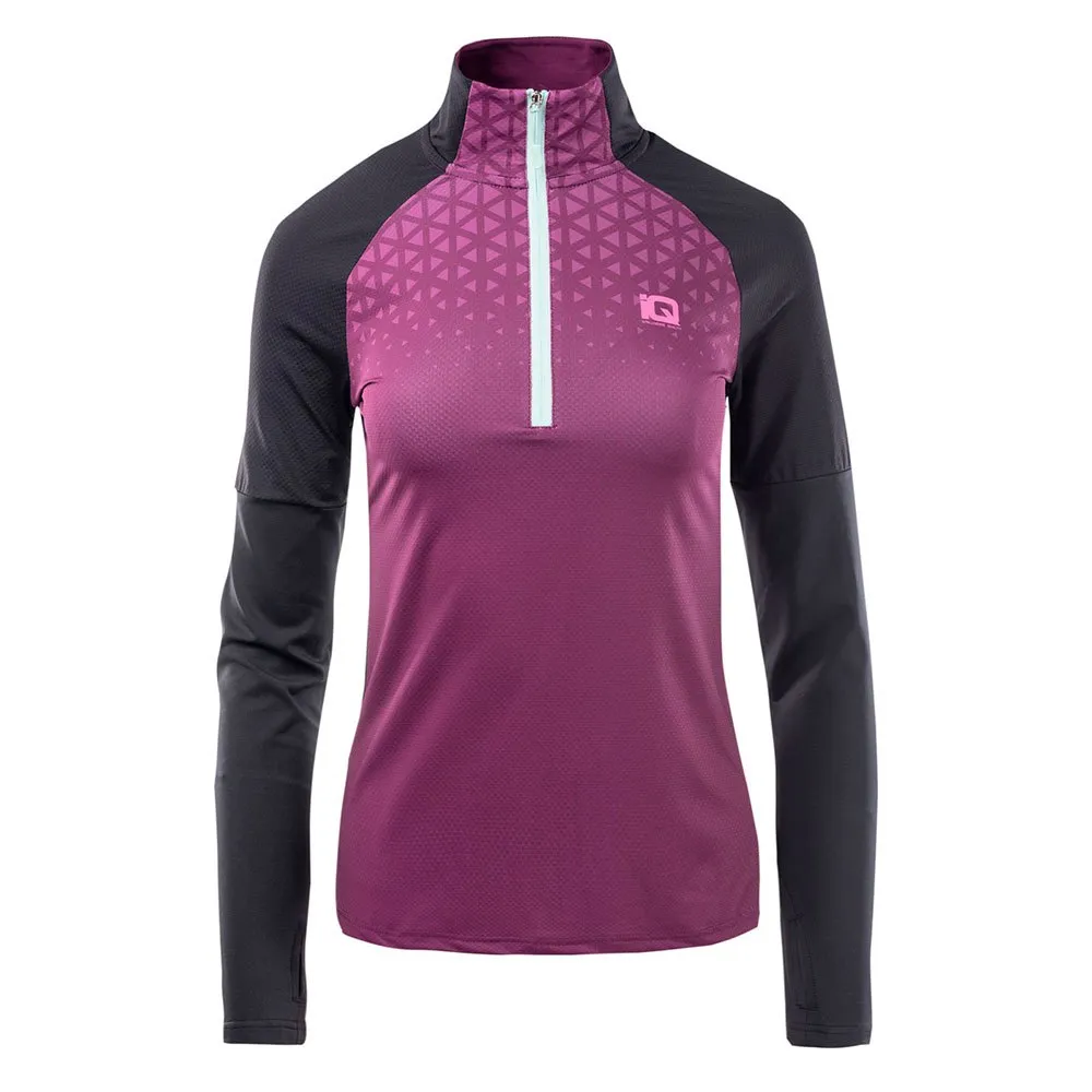 IQ Rimmo Halbreißverschluss-langarm-t-shirt female, Black / dark purple