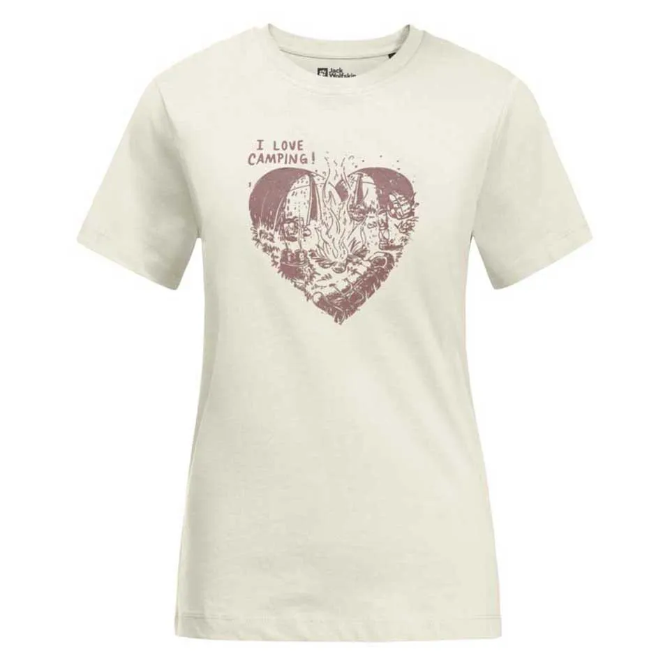 Jack Wolfskin Camping Love Kurzarm-t-shirt, Cotton white Jack Wolfskin Camping Love Kurzarm-t-shirt, Cotton white