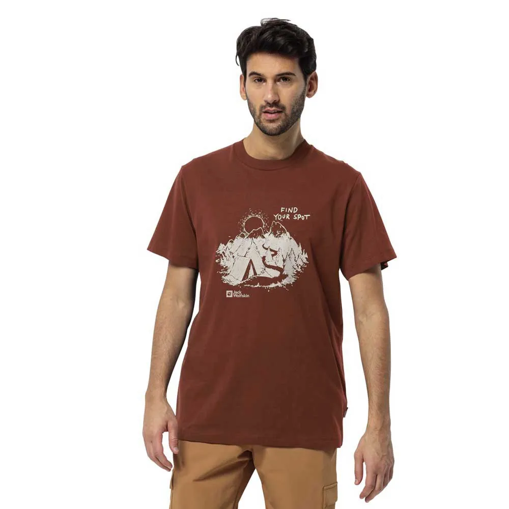 Jack Wolfskin Find Your Spot Kurzarm-t-shirt, Carmine Jack Wolfskin Find Your Spot Kurzarm-t-shirt, Carmine