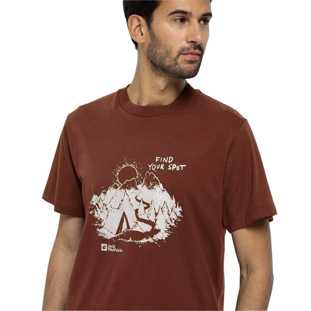 Jack Wolfskin Find Your Spot Kurzarm-t-shirt, Carmine Jack Wolfskin Find Your Spot Kurzarm-t-shirt, Carmine