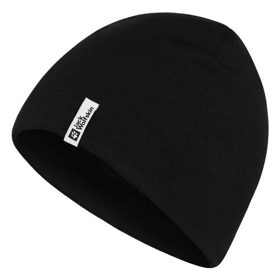 Jack Wolfskin Merino Mütze, Black