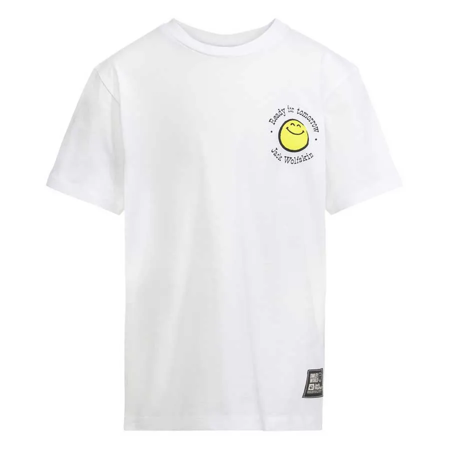 Jack Wolfskin Smileyworld Kurzarm-t-shirt, White, 128cm