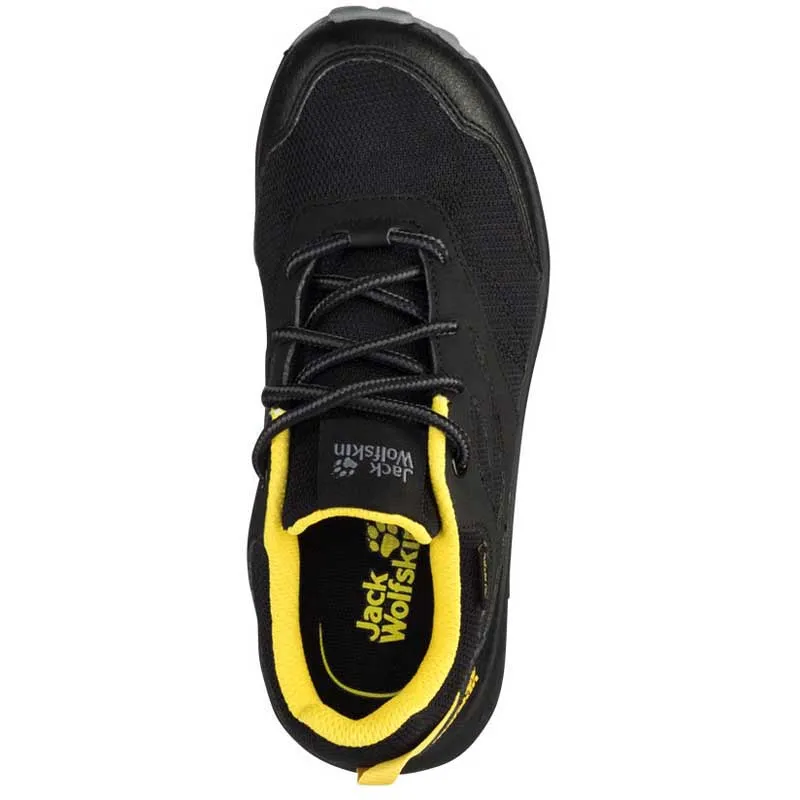 Jack Wolfskin Woodland Texapore Low Wanderschuhe, Black / burly yellow xt, EU 34 Jack Wolfskin Woodland Texapore Low Wanderschuhe, Black / burly yellow xt, EU 34