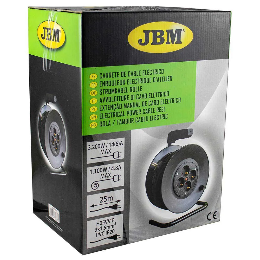 Jbm Electrical 25 M Kabeltrommel, Black, One Size Jbm Electrical 25 M Kabeltrommel, Black, One Size