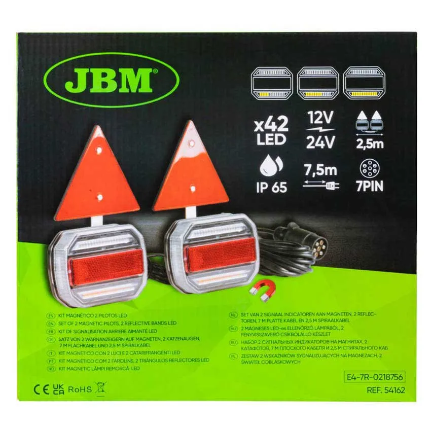 Jbm Magnetisches Set Mit 2 Led-piloten Und 2 Rückstrahlern, Black / green, One Size Jbm Magnetisches Set Mit 2 Led-piloten Und 2 Rückstrahlern, Black / green, One Size