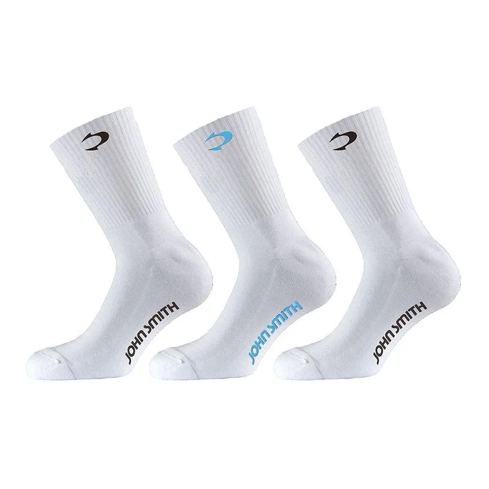 John Smith C10222 Half Lange Socken 3 Paare, White, EU 28-30