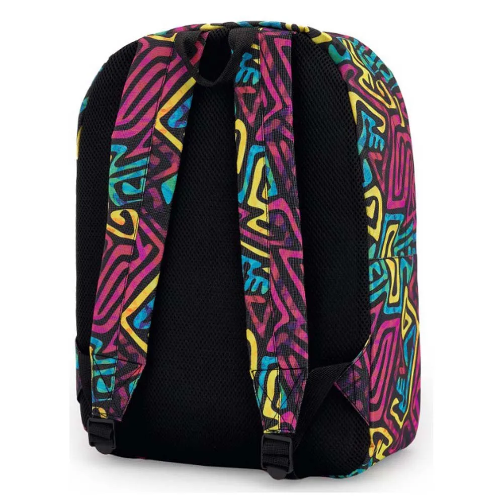 Joluvi Quattro Print Rucksack, Red / yellow / blue Joluvi Quattro Print Rucksack, Red / yellow / blue