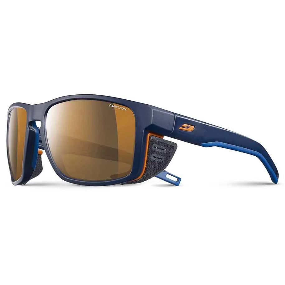 Julbo Shield Reactiv Cameleon Photochrome Sonnenbrille Refurbished, Blue / blue / orange, Reactiv Cameleon Brown/CAT2-4 Julbo Shield Reactiv Cameleon Photochrome Sonnenbrille Refurbished, Blue / blue / orange, Reactiv Cameleon Brown/CAT2-4