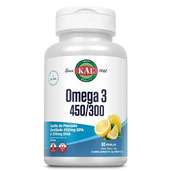 Kal Omega 3 450 300 Essential Fatty Acid Kapseln 60 Einheiten, One size Kal Omega 3 450 300 Essential Fatty Acid Kapseln 60 Einheiten, One size