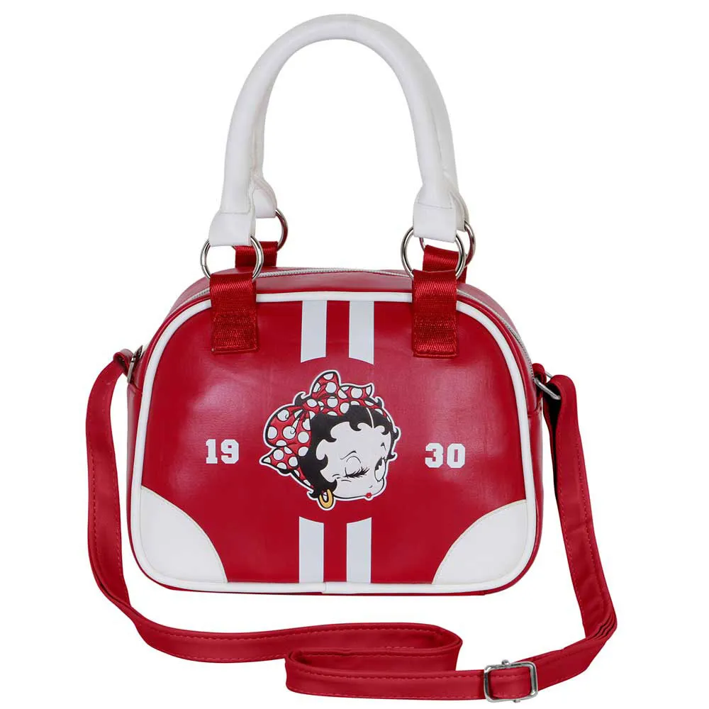 Karactermania Betty Boop Varsity Bowling Fashion Tasche, Burgundy Karactermania Betty Boop Varsity Bowling Fashion Tasche, Burgundy