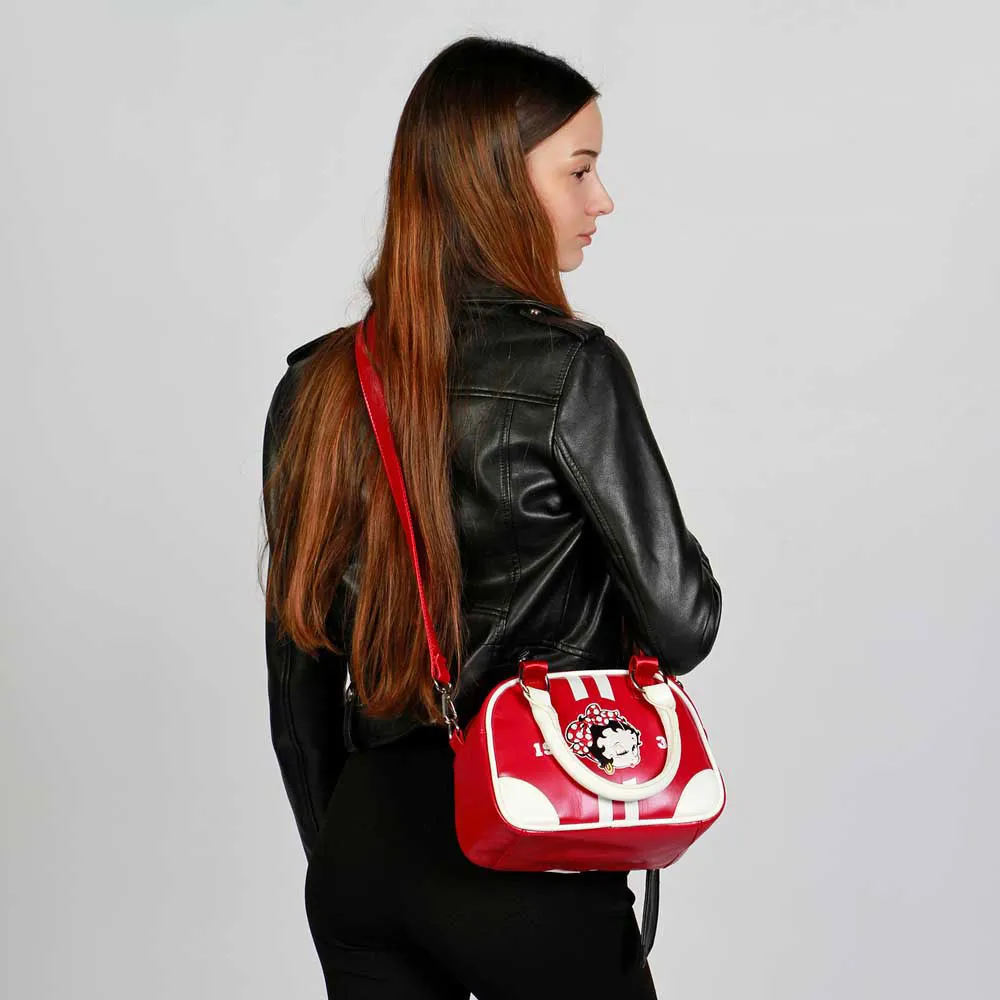 Karactermania Betty Boop Varsity Bowling Fashion Tasche, Burgundy Karactermania Betty Boop Varsity Bowling Fashion Tasche, Burgundy
