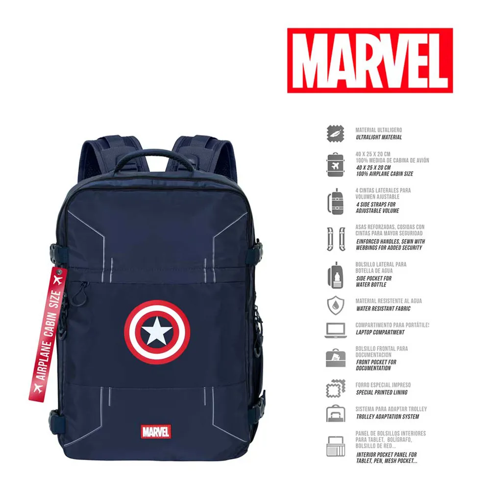 Karactermania Marvel Captain America Gears Mercury 40x20x25 Cm Rucksack, Blue Karactermania Marvel Captain America Gears Mercury 40x20x25 Cm Rucksack, Blue