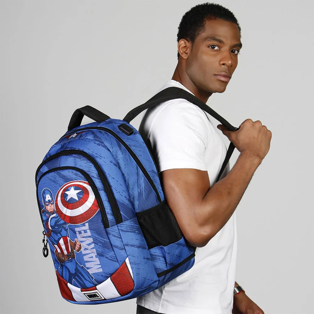 Karactermania Marvel Captain America Gears Plus Running Rucksack, Blue Karactermania Marvel Captain America Gears Plus Running Rucksack, Blue
