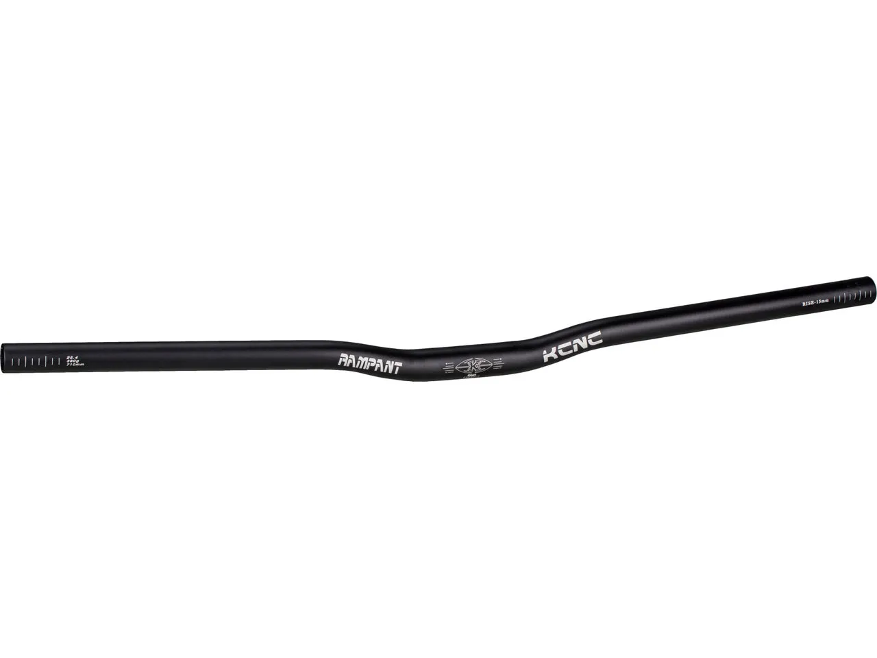 KCNC Rampant 15 mm 25.4 Riser Lenker, Black, 710mm 8° KCNC Rampant 15 mm 25.4 Riser Lenker, Black, 710mm 8°