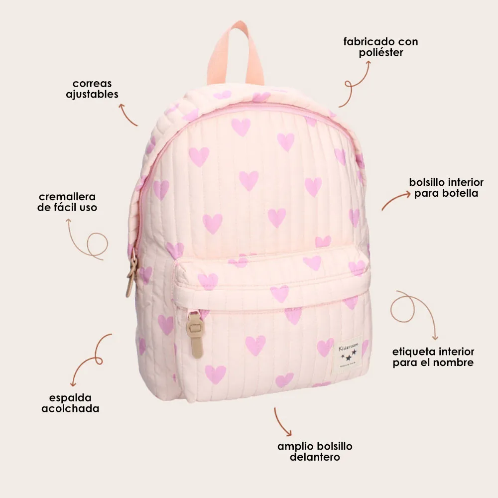 Kidzroom Magical Meadows Hearts Rucksack, Pink Kidzroom Magical Meadows Hearts Rucksack, Pink