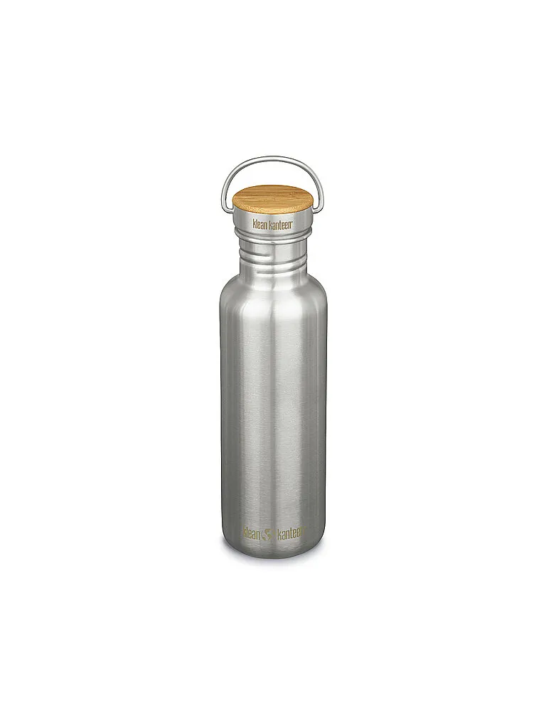 Klean Kanteen Edelstahl Trinkflasche Reflect 800ml Bambus-Schraubverschluss Mirrored Stainless