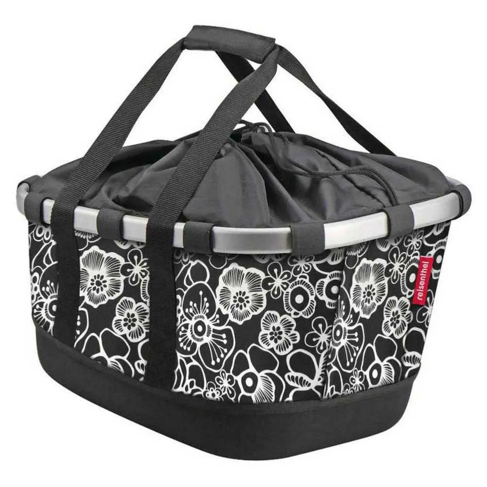 Klickfix Bikebasket Gt Racktime Snap It Hinterer Korb 21l, Black flowers, One Size