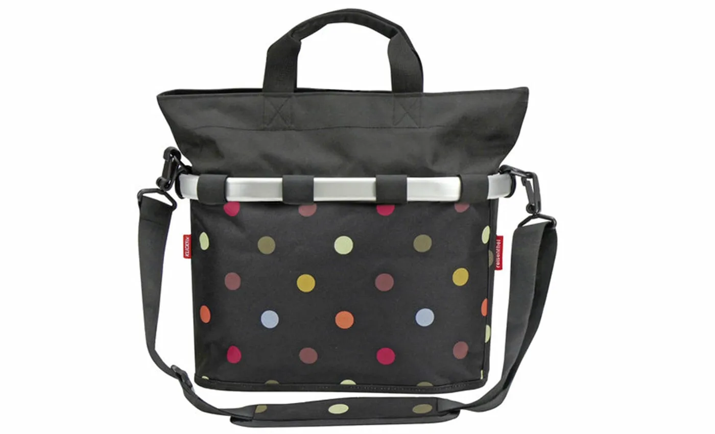 Klickfix Bikebasket Oval S mit Kupplung für Lenker Adapter, Dots