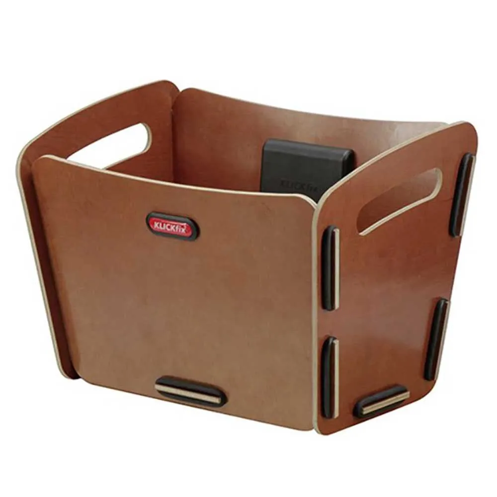 Klickfix Radkiste Natural Wood Korb 10l, Brown, One Size Klickfix Radkiste Natural Wood Korb 10l, Brown, One Size