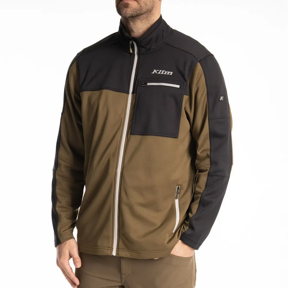 Klim Glacier Fleece Mit Durchgehendem Reißverschluss, Dark olive / black