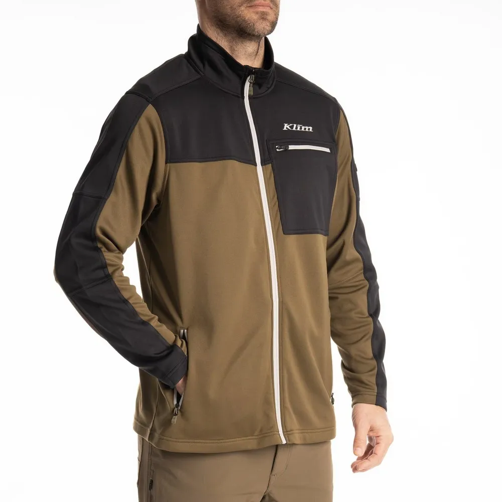 Klim Glacier Fleece Mit Durchgehendem Reißverschluss, Dark olive / black