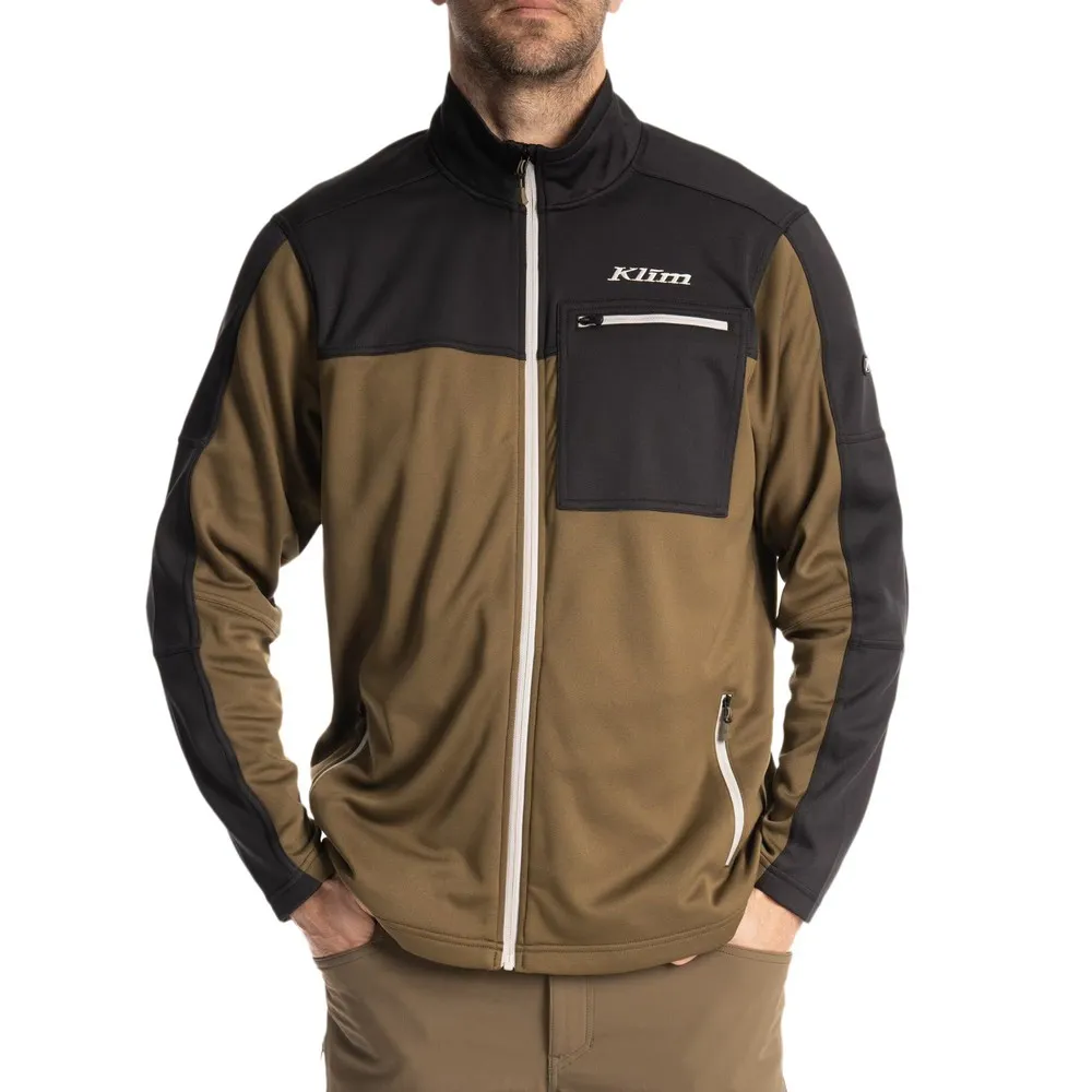 Klim Glacier Fleece Mit Durchgehendem Reißverschluss, Dark olive / black