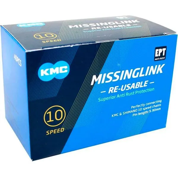 KMC Ept 10s Kettenglied 40 Einheiten, Silver, 5.88mm KMC Ept 10s Kettenglied 40 Einheiten, Silver, 5.88mm