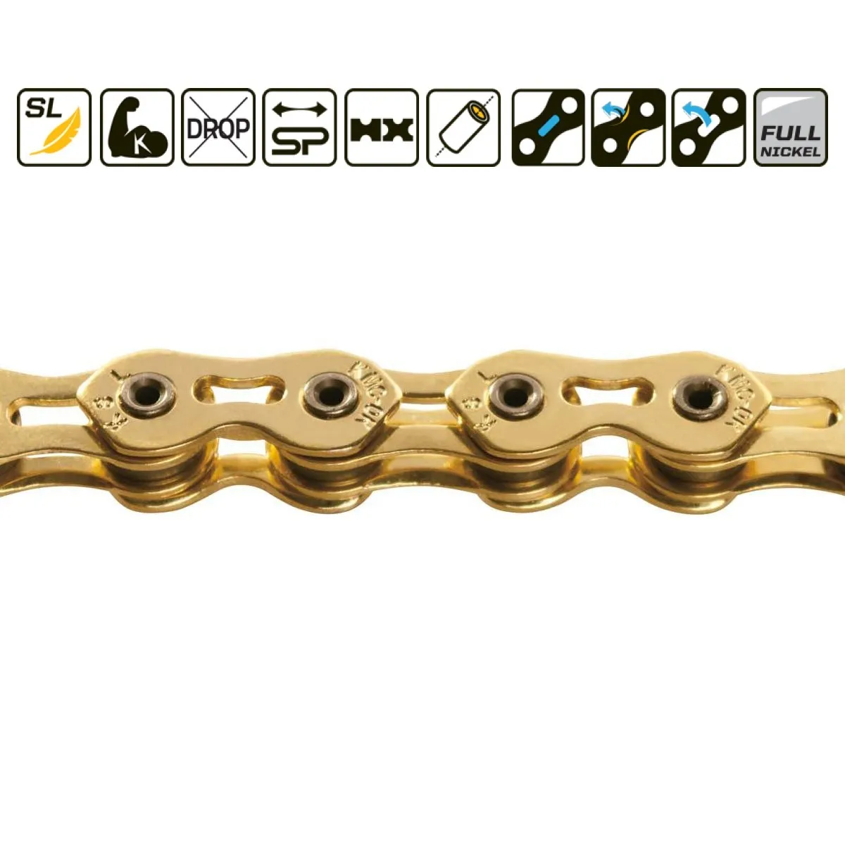 KMC Fahrradkette K1SL Unisex, golden, 96 Glieder KMC Fahrradkette K1SL Unisex, golden, 96 Glieder