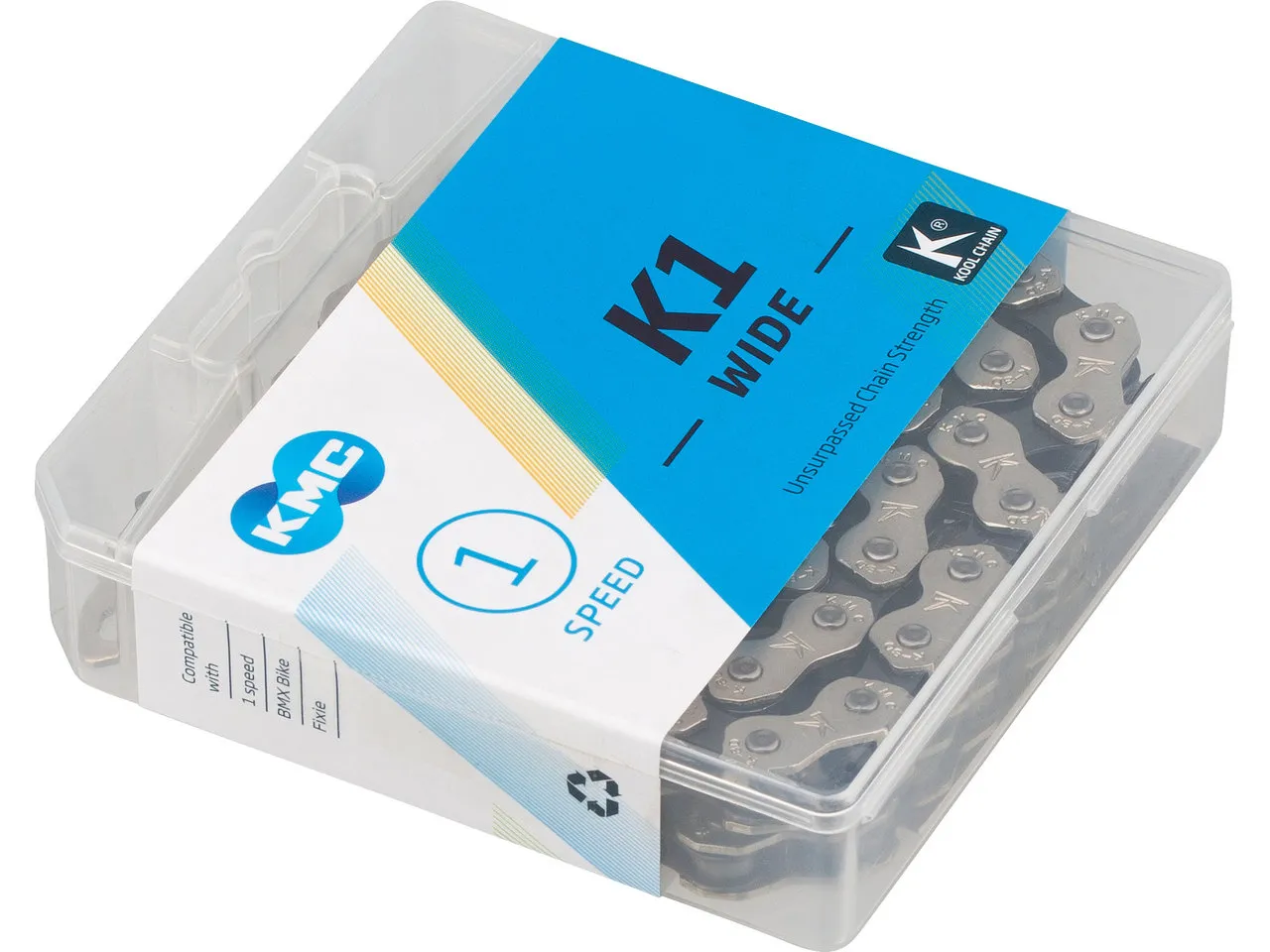 KMC K1 Wide Kette 1-fach, Silver-black, 1 fach KMC K1 Wide Kette 1-fach, Silver-black, 1 fach
