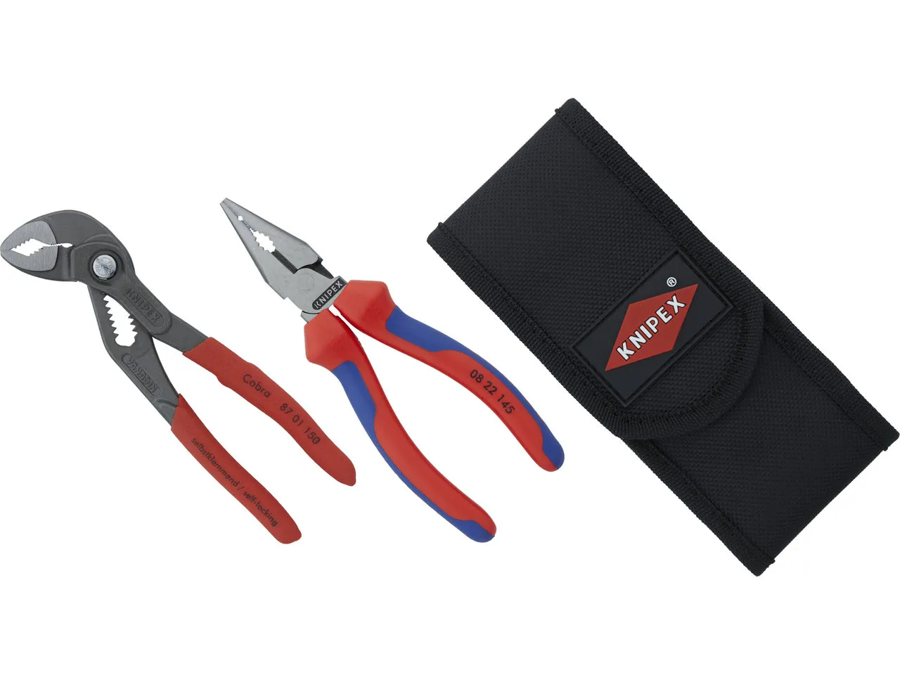Knipex Zangenset Cobra und Spitz-Kombizange in Werkzeuggürteltasche, One_size Knipex Zangenset Cobra und Spitz-Kombizange in Werkzeuggürteltasche, One_size