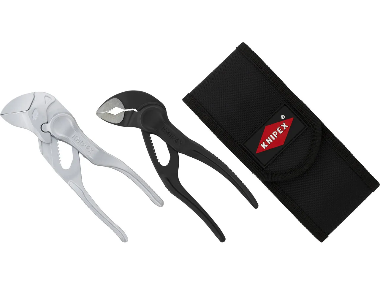 Knipex Zangenset Cobra XS und Zangenschlüssel XS in Werkzeuggürteltasche, Grau/schwarz, one_size Knipex Zangenset Cobra XS und Zangenschlüssel XS in Werkzeuggürteltasche, Grau/schwarz, one_size