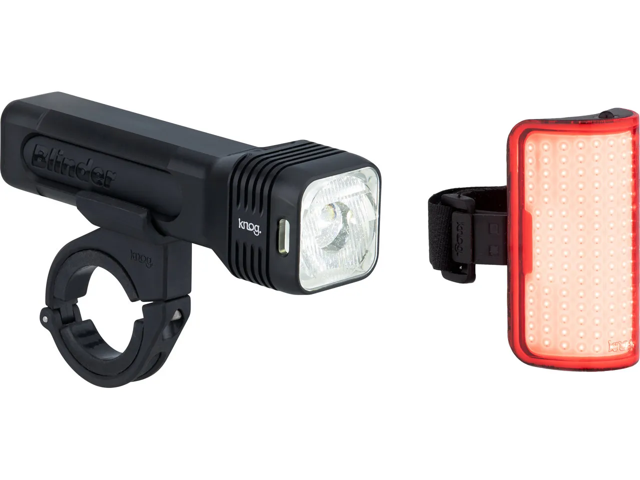 Knog Blinder 120 + Mid Cobber Twinpack Beleuchtungsset mit StVZO-Zulassung, Black, 700 Lumen Knog Blinder 120 + Mid Cobber Twinpack Beleuchtungsset mit StVZO-Zulassung, Black, 700 Lumen