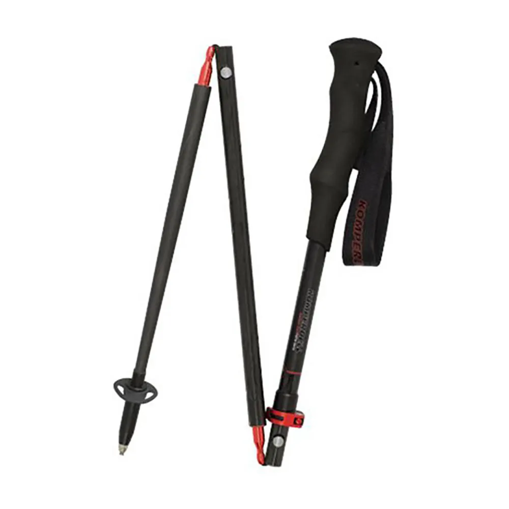 Komperdell Carbon Fxp.4 Trail Ultralight Vario Compact Stöcke, Black / red, 105-125cm