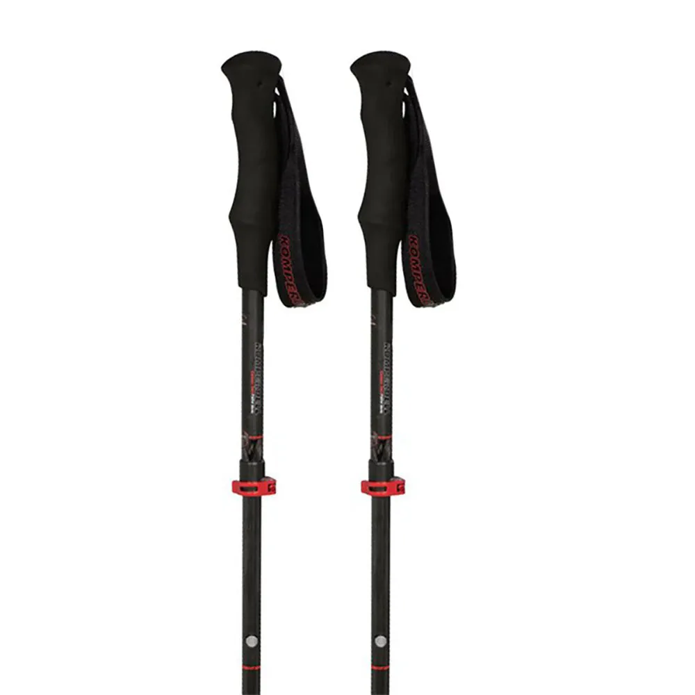 Komperdell Carbon Fxp.4 Trail Ultralight Vario Compact Stöcke, Black / red, 105-125cm