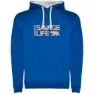 Royal blue / white
