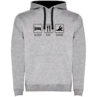Kruskis Sleep Eat And Swim Two-colour Kapuzenpullover Kruskis Sleep Eat And Swim Two-colour Kapuzenpullover