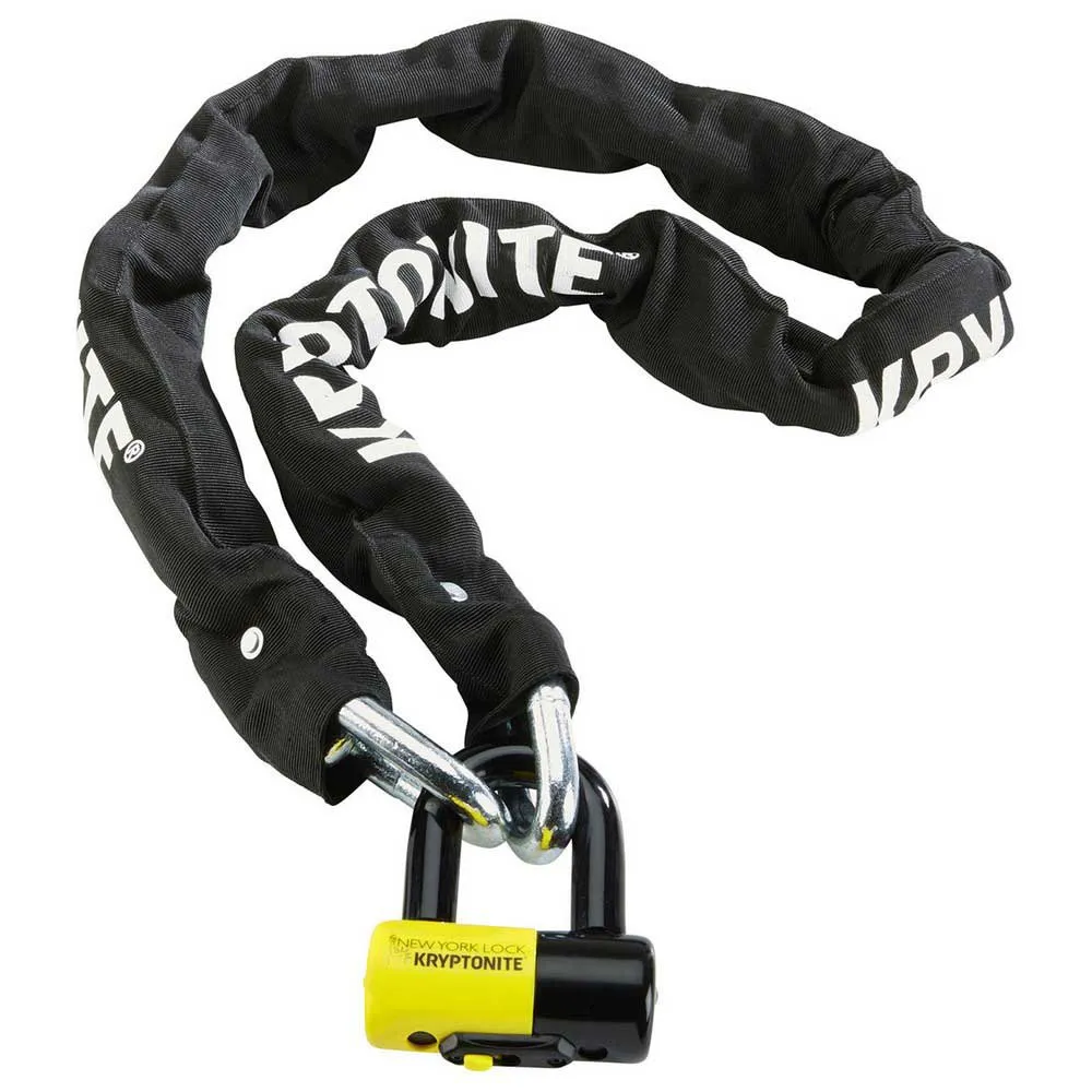 Kryptonite New York Legend 1515+new York Disc Kettenschloss, Black / yellow, 15 x 1500mm Kryptonite New York Legend 1515+new York Disc Kettenschloss, Black / yellow, 15 x 1500mm
